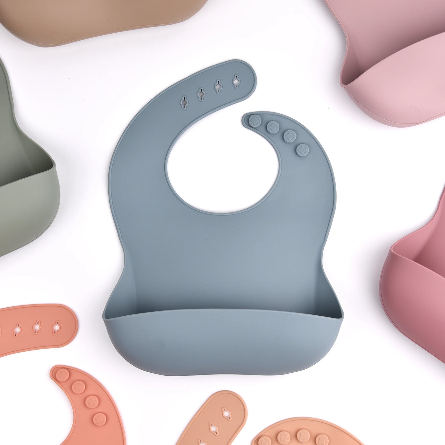 Silicone Baby Bib with Food Collection Pouch