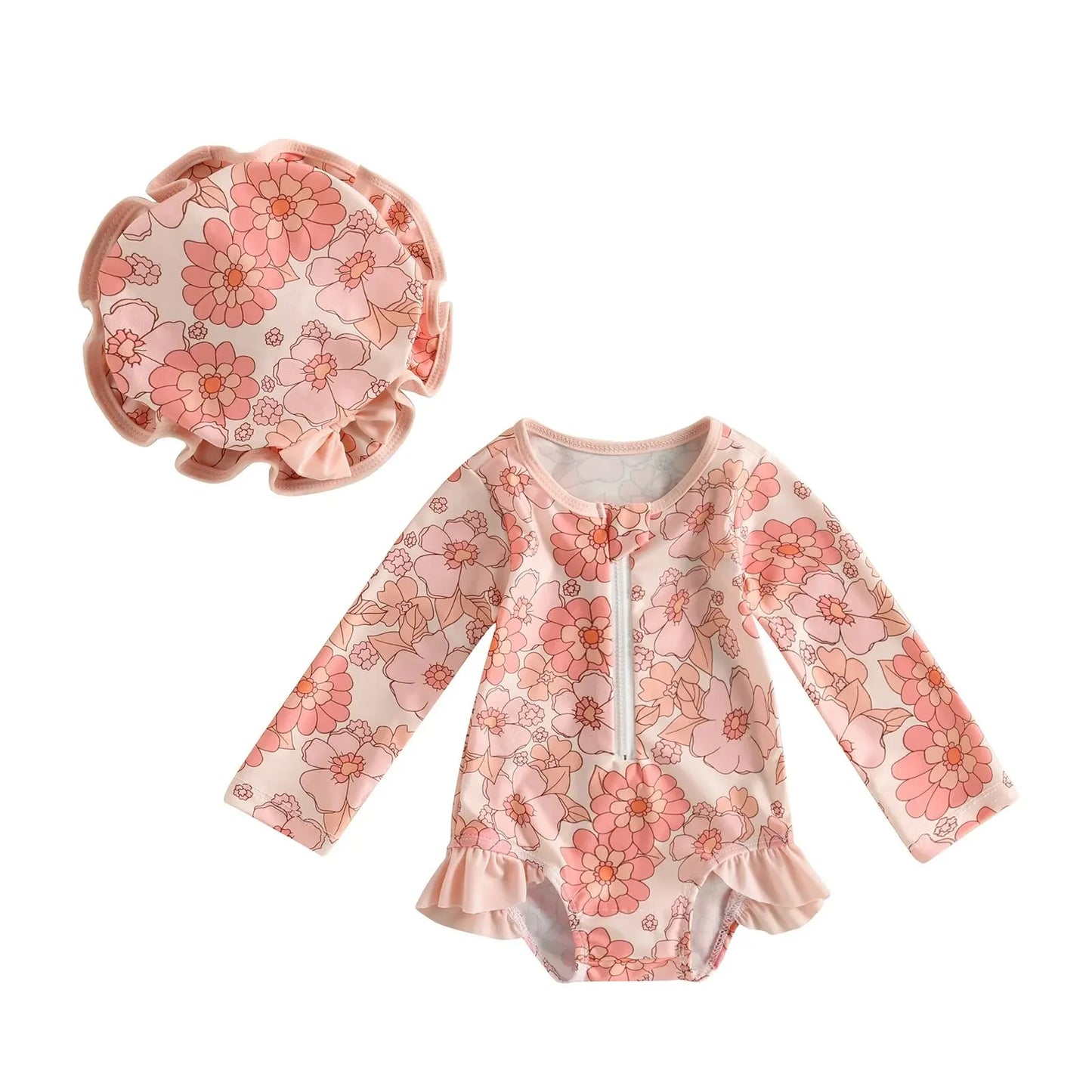 One-piece Swimsuit &amp; Ribbon for Little Girl