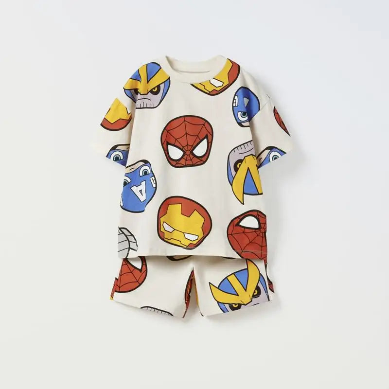 Cartoon Baby Boys Summer Set – T-shirt & Shorts