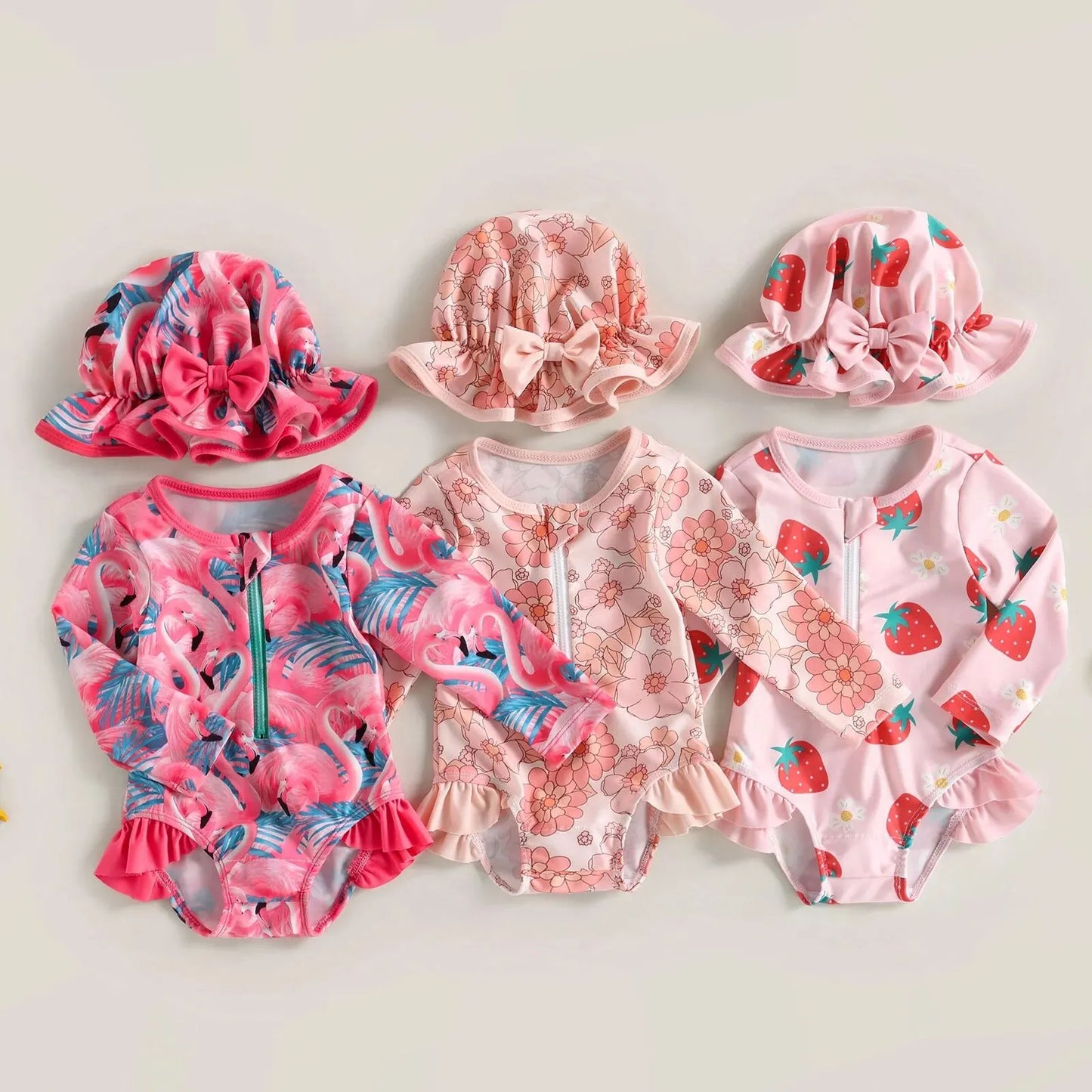 One-piece Swimsuit &amp; Ribbon for Little Girl
