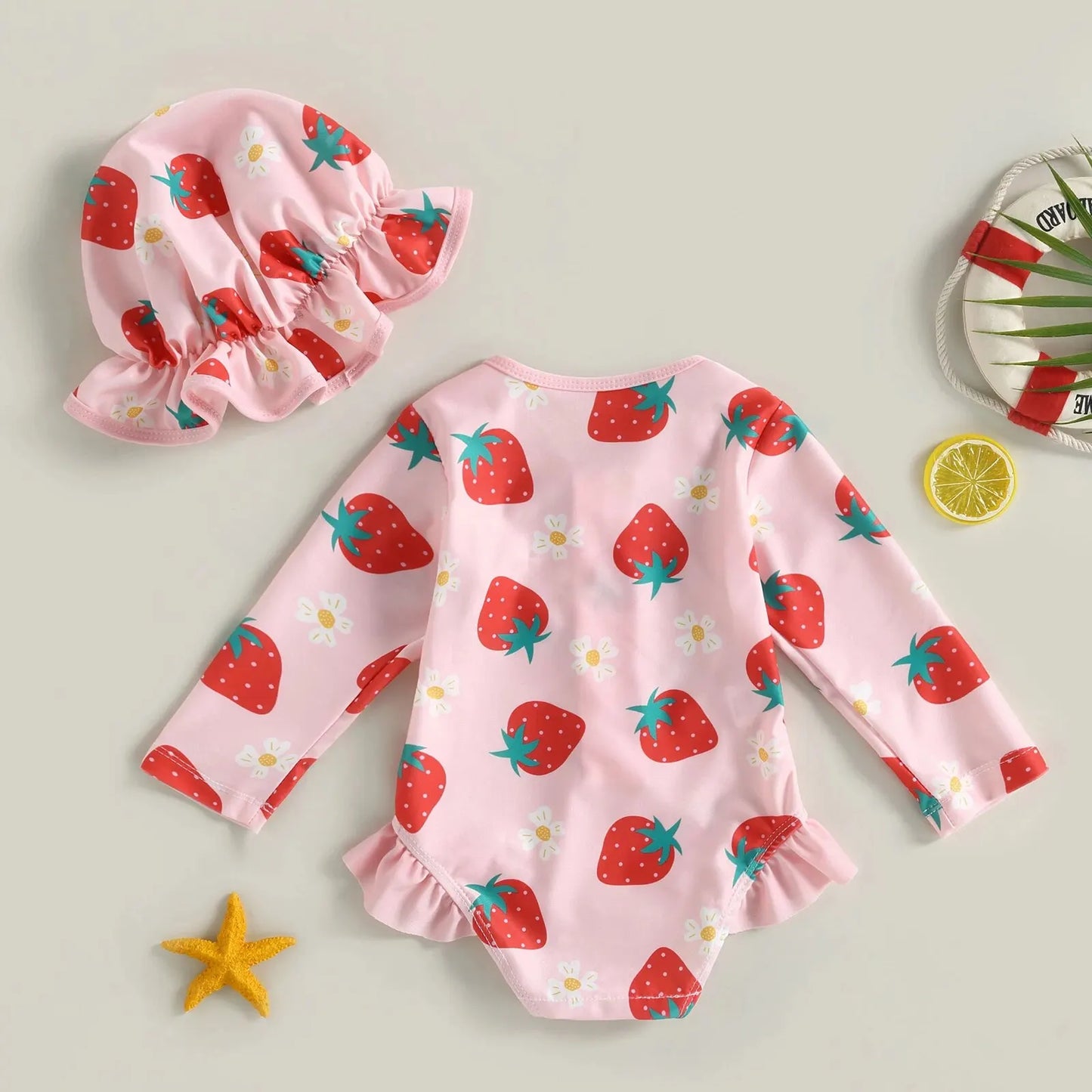 One-piece Swimsuit &amp; Ribbon for Little Girl