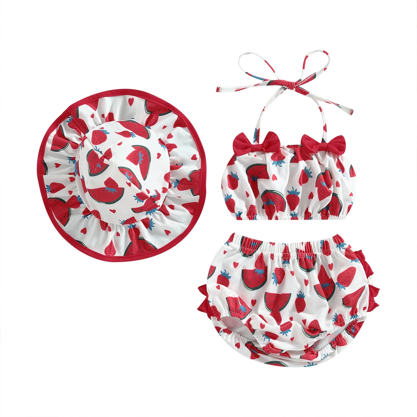 Σετ μαγιό Fruit Print 3 τεμαχίων