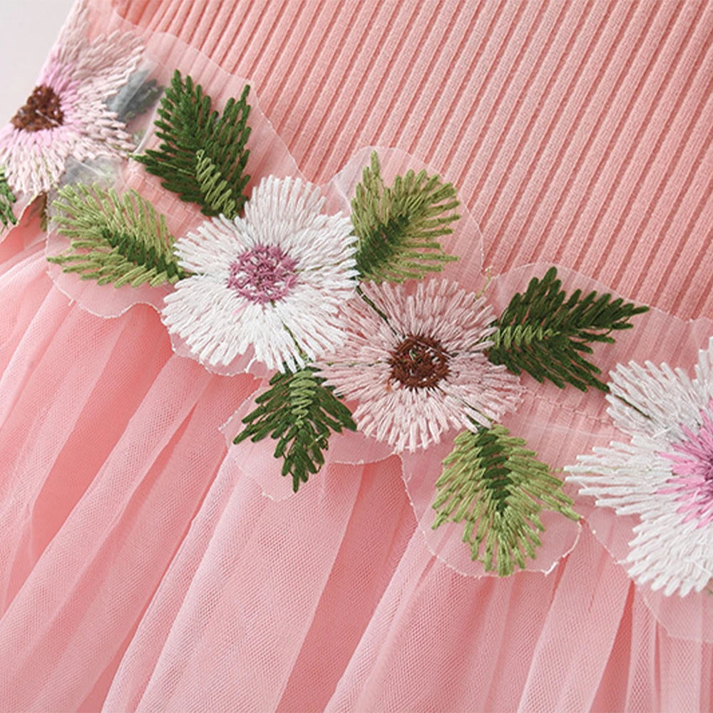 Girls' Dress With Flowers