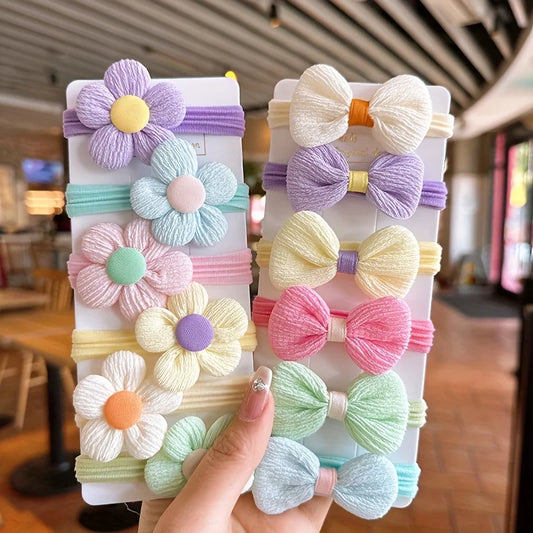 Flower Hair Bows – Set of 6 or 12 Pieces