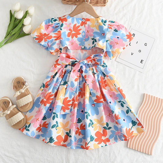 Summer Dress with Flowers for Girls (3 to 7 Years)