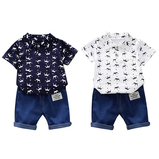 Casual Outing Set Crown Print